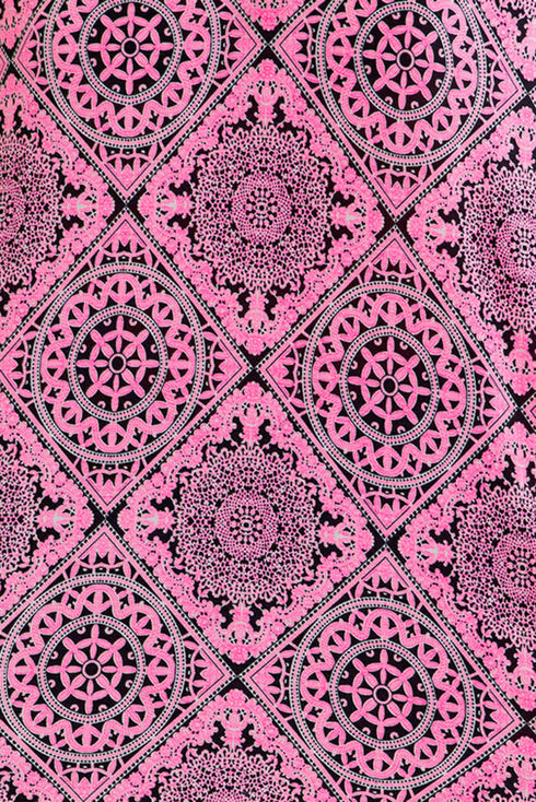 Plus Size Paisley Print V Neck Roll Tab Sleeve Blouse